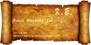 Keul Borbála névjegykártya